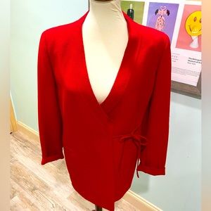 Designer Mila Schon Vintage Red wool blazer. Size 42/10. Made in Italy